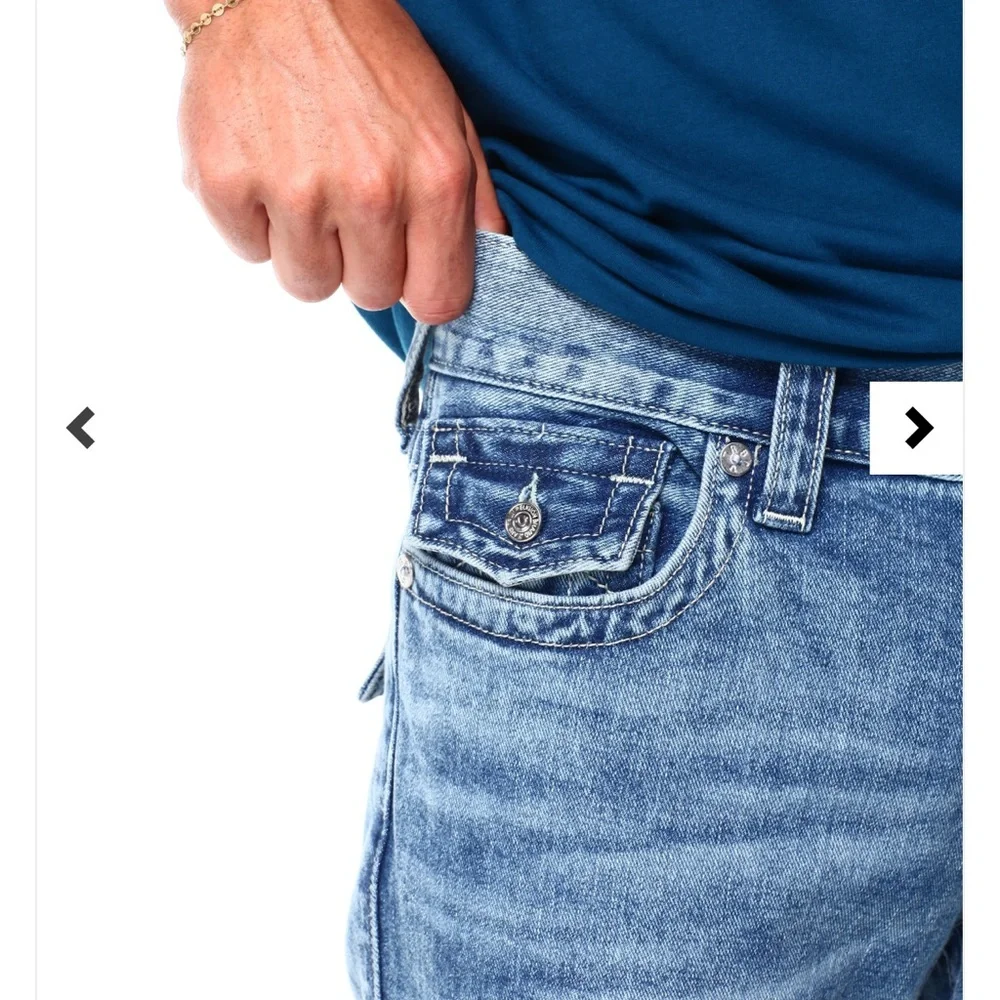 🔥LAST PAIR🔥💙TRUE RELIGION Rocco Sn Flap Relaxed Skinny Jean